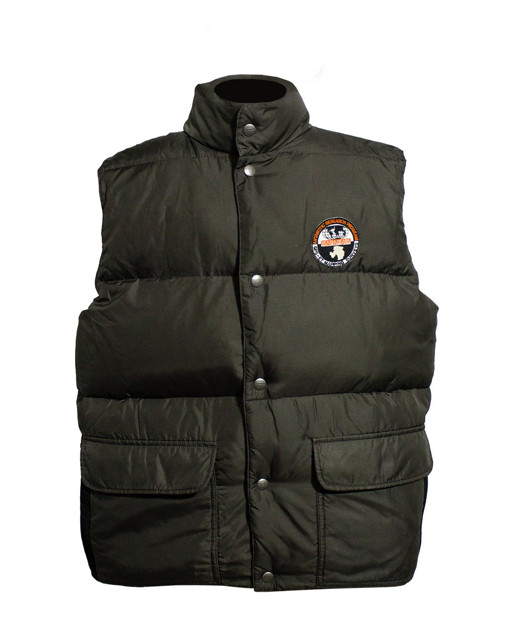 Vintage Napapijri Reversible Cargo Geographic Puffer Vest - Premium condition