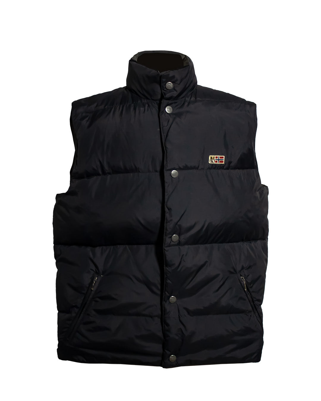 Vintage Napapijri Reversible Cargo Geographic Puffer Vest - Premium condition