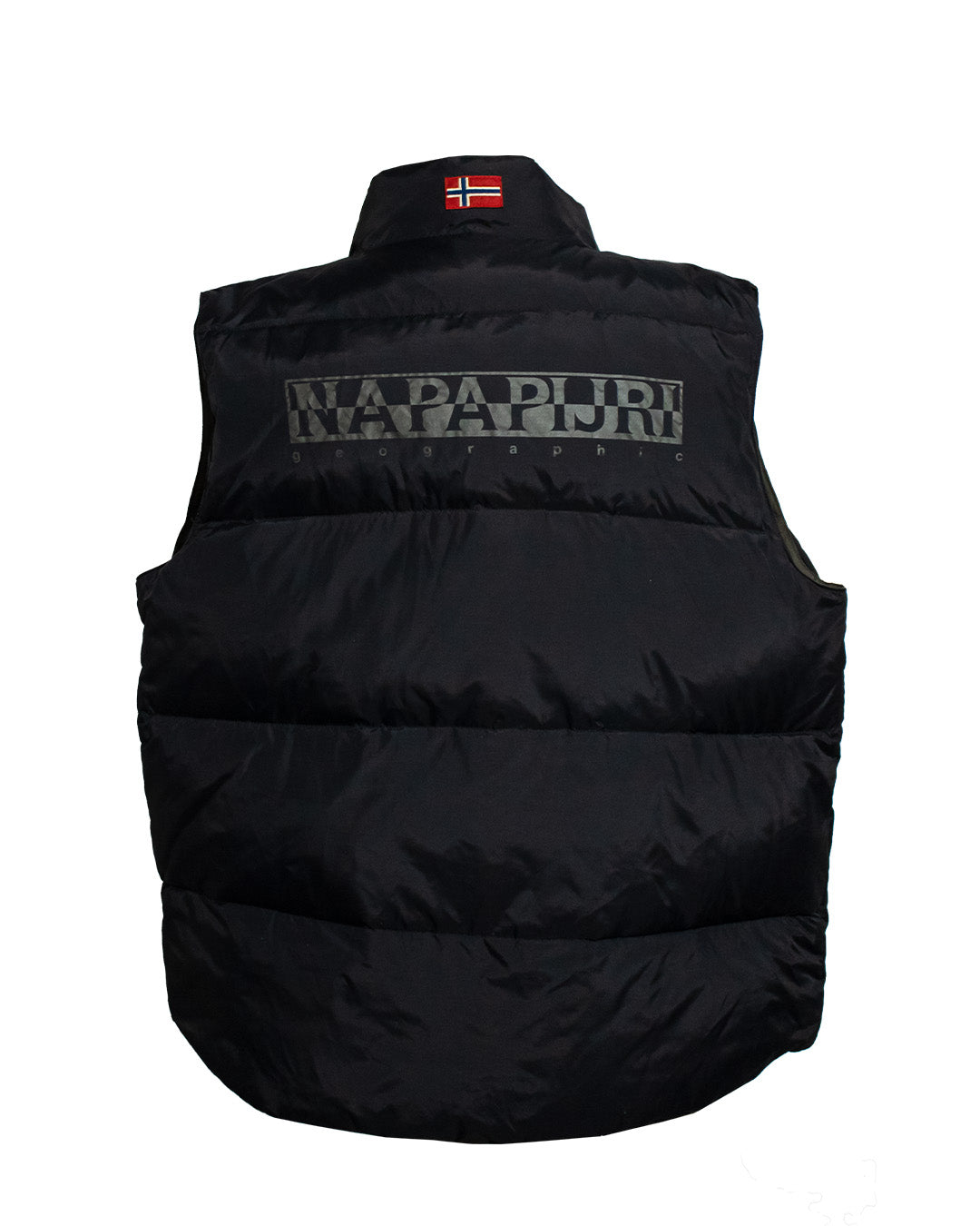 Vintage Napapijri Reversible Cargo Geographic Puffer Vest - Premium condition