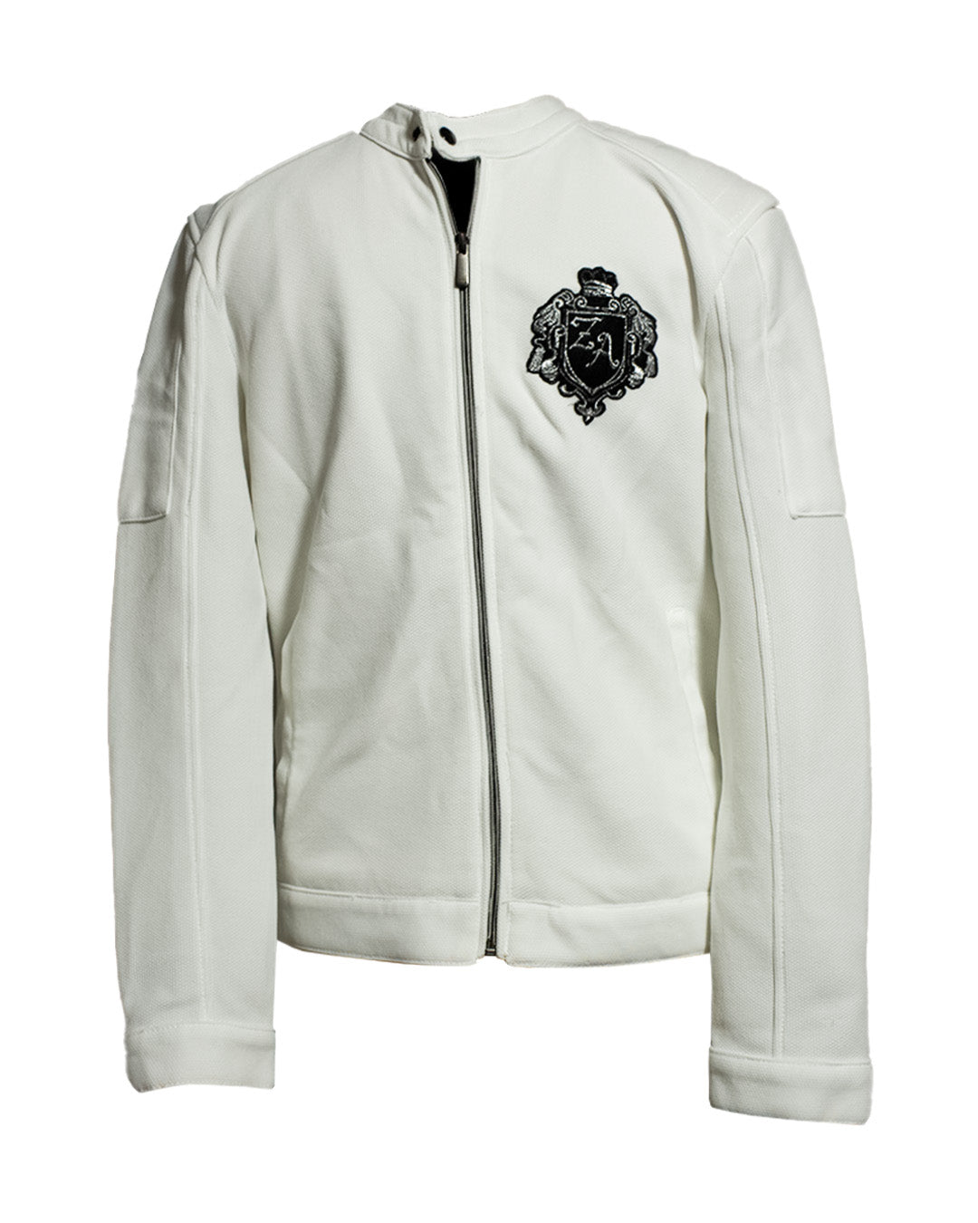 ZARA Men’s White Cotton Biker Jacket - Premium condition