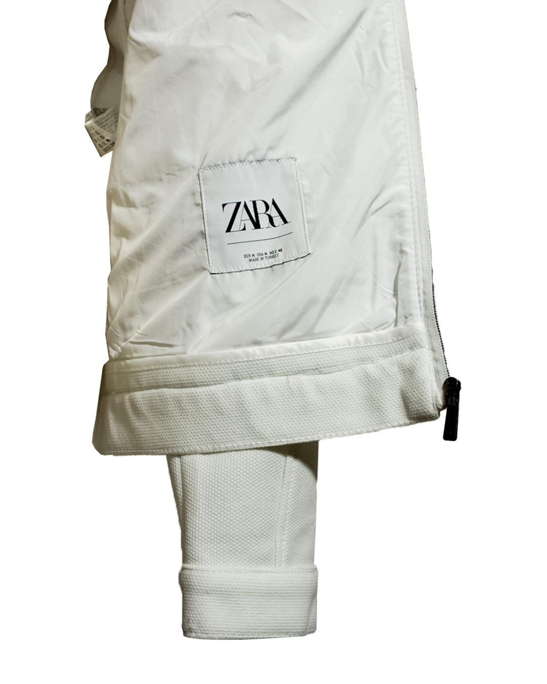 ZARA Men’s White Cotton Biker Jacket - Premium condition