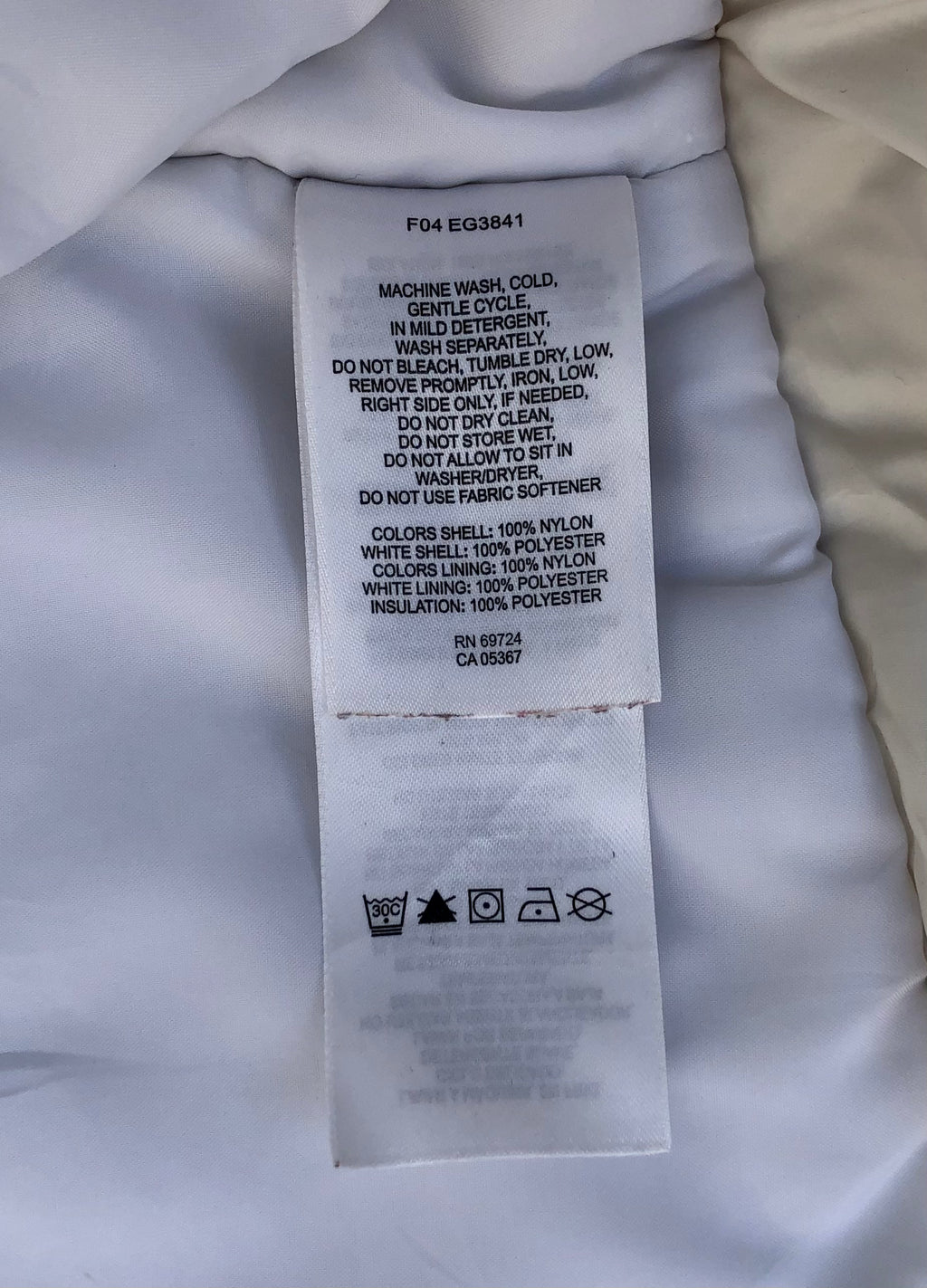 Columbia Insulated Jacket – White/Grey – Excellent Condition