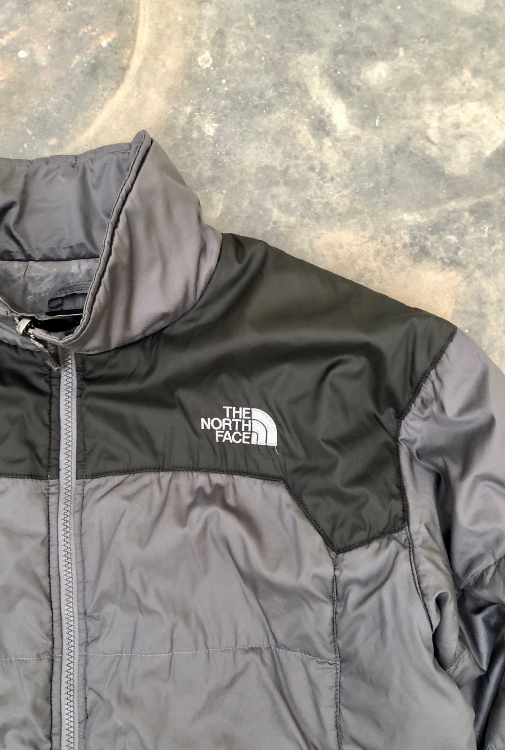 ⁠The North Face Grey Quilted Down Puffer Jacket - Excellent Condition