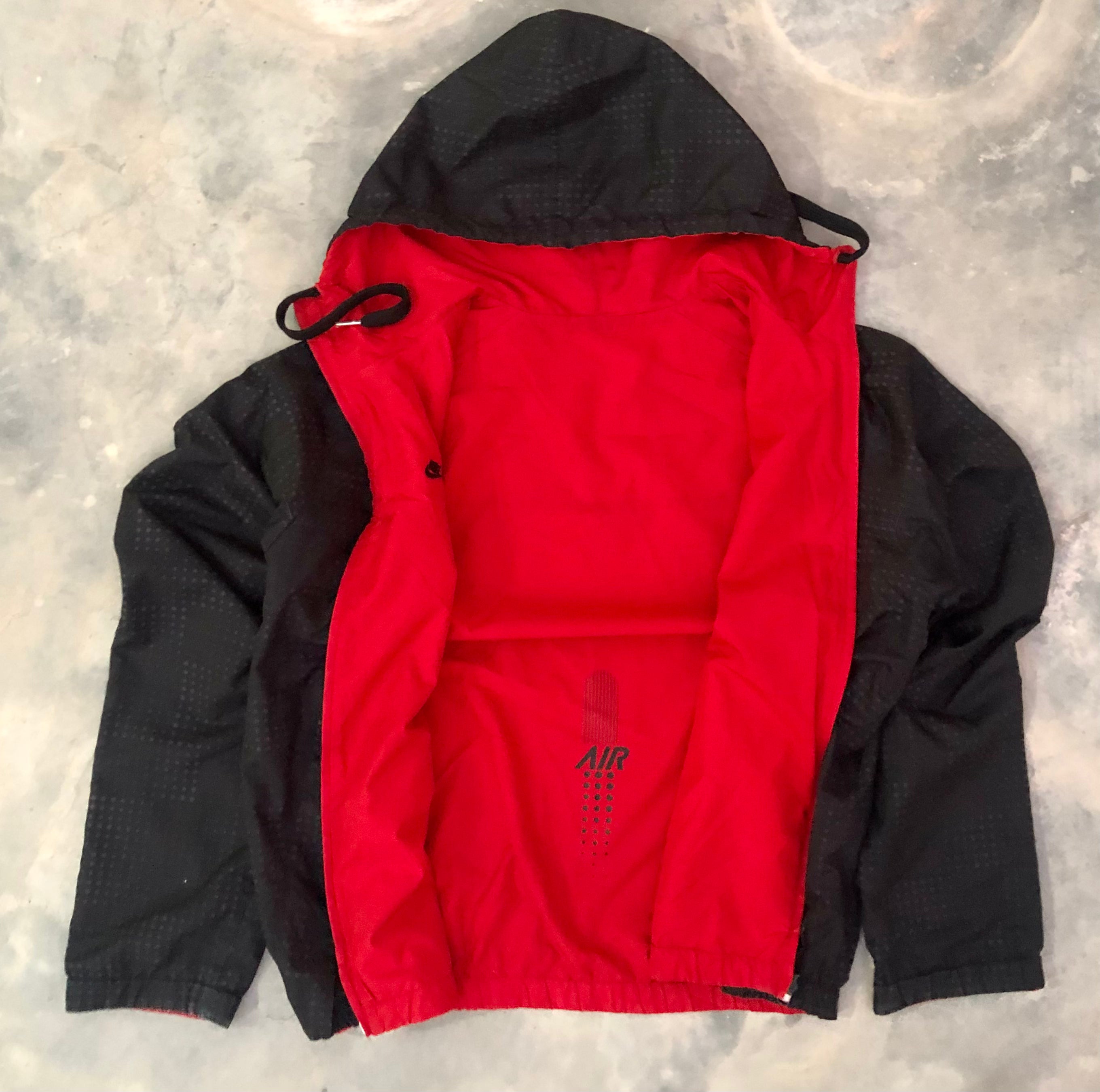Nike Vintage Black & Red Double-Sided Nylon Windbreaker