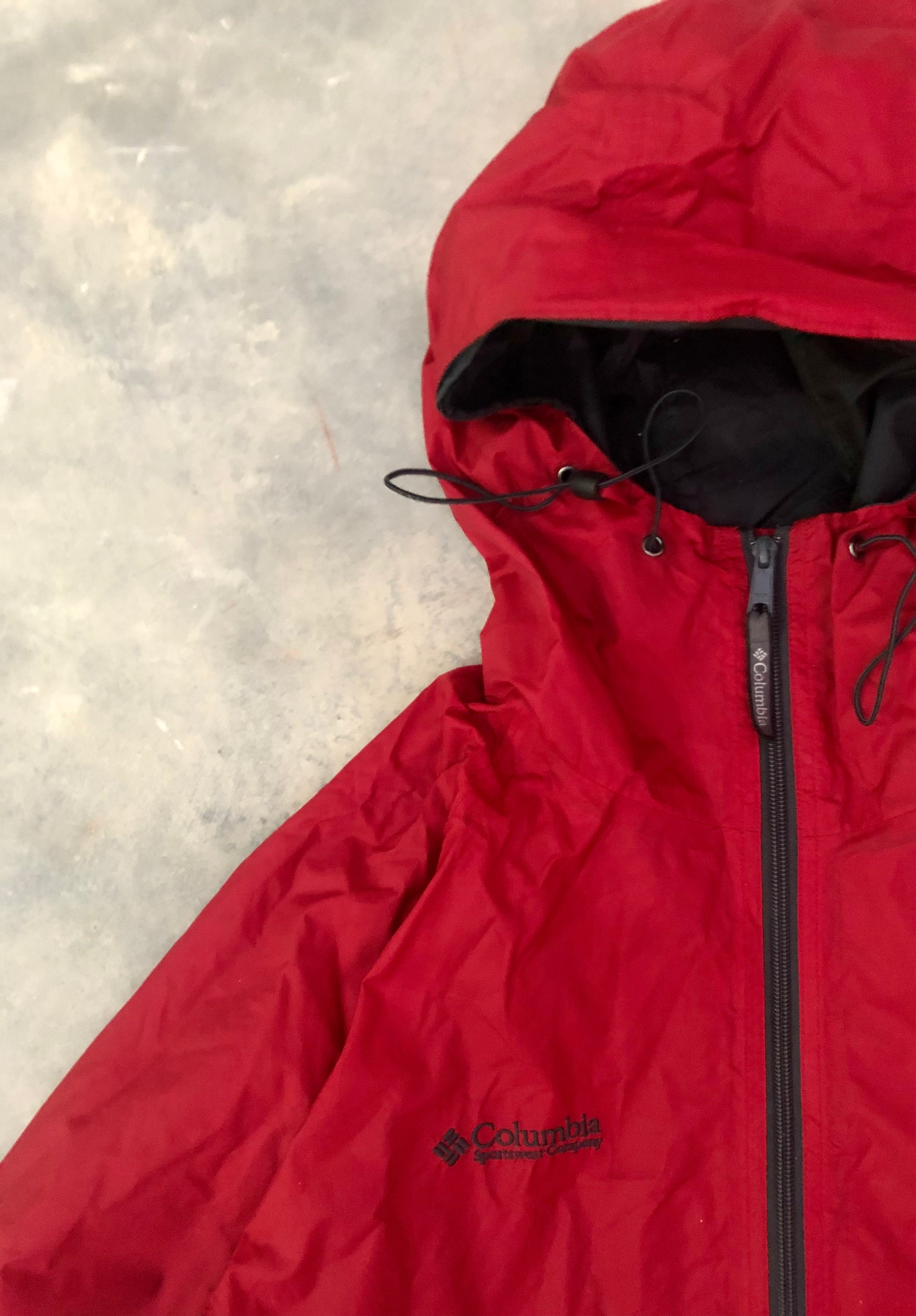 Columbia Packable Waterproof Vented Windbreaker – Red (Men's Large)