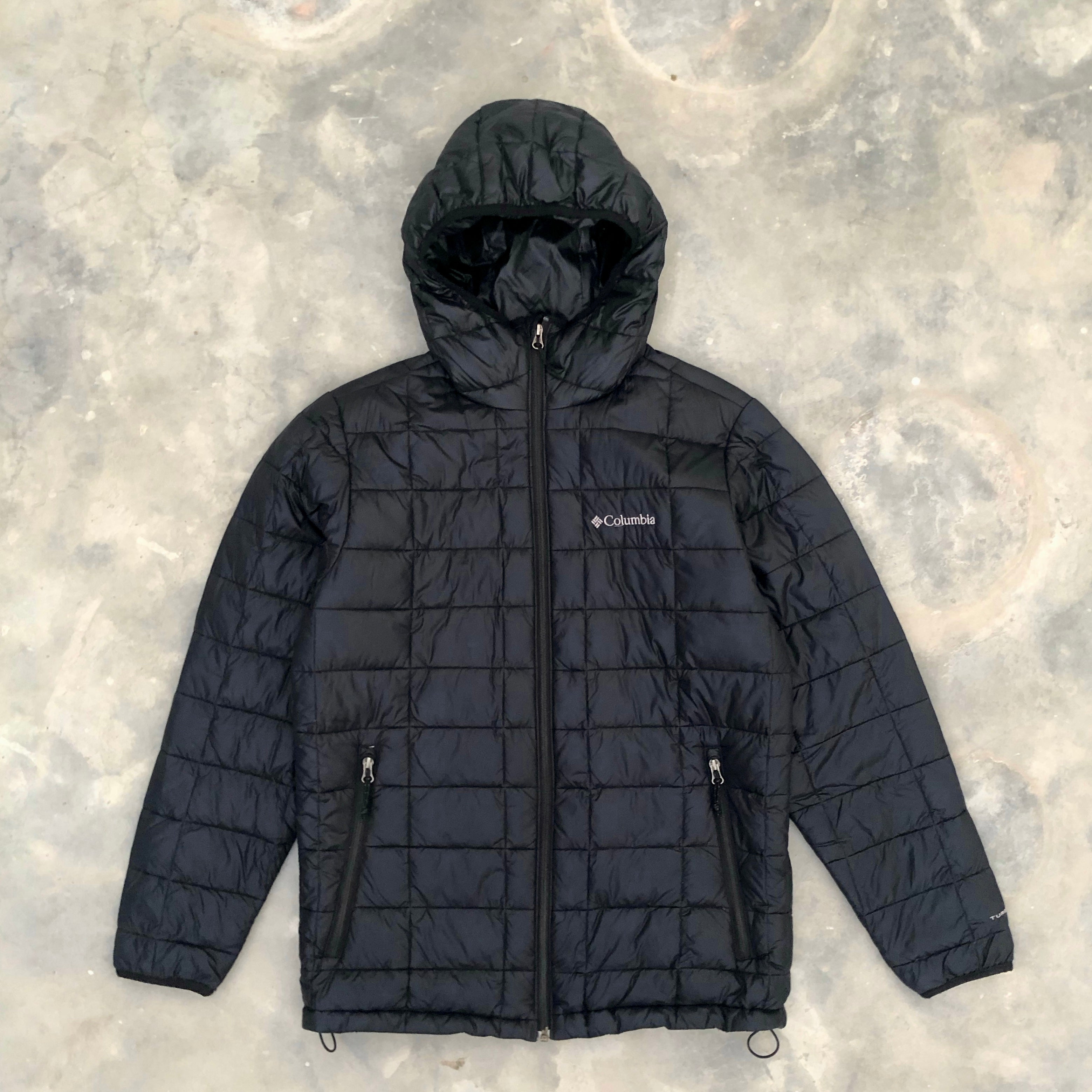 Columbia TurboDown Omni-Heat Hooded Puffer – Blue | Men’s Medium | Premium Condition