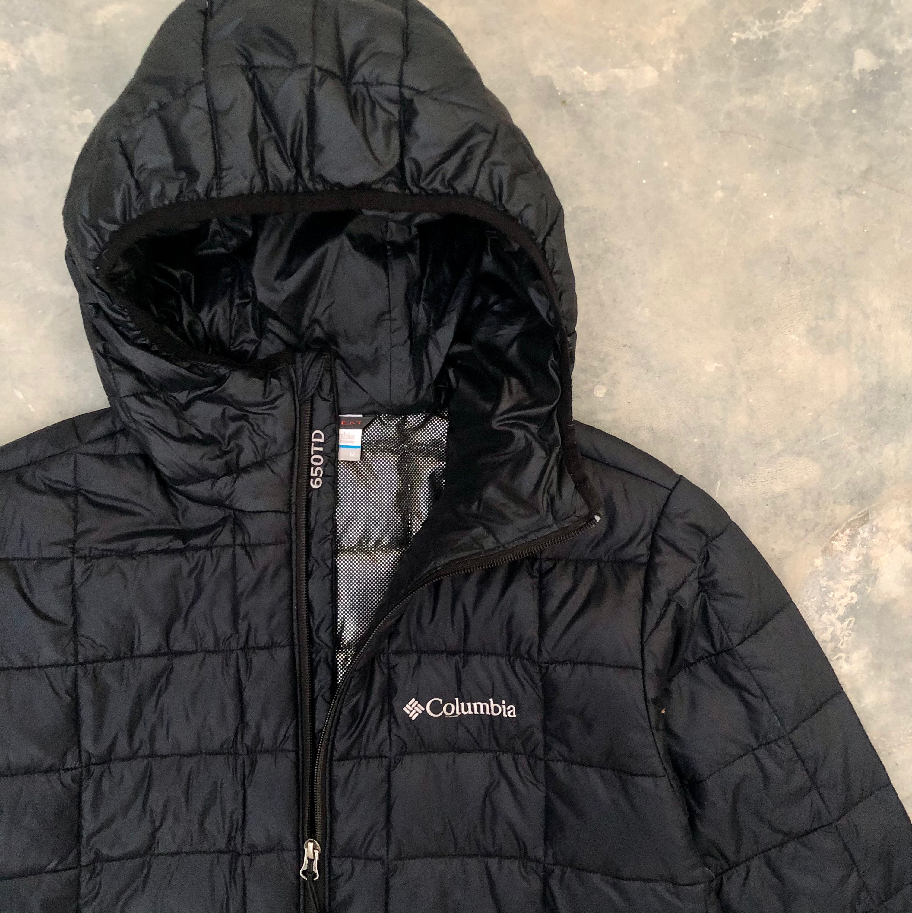 Columbia TurboDown Omni-Heat Hooded Puffer – Blue | Men’s Medium | Premium Condition