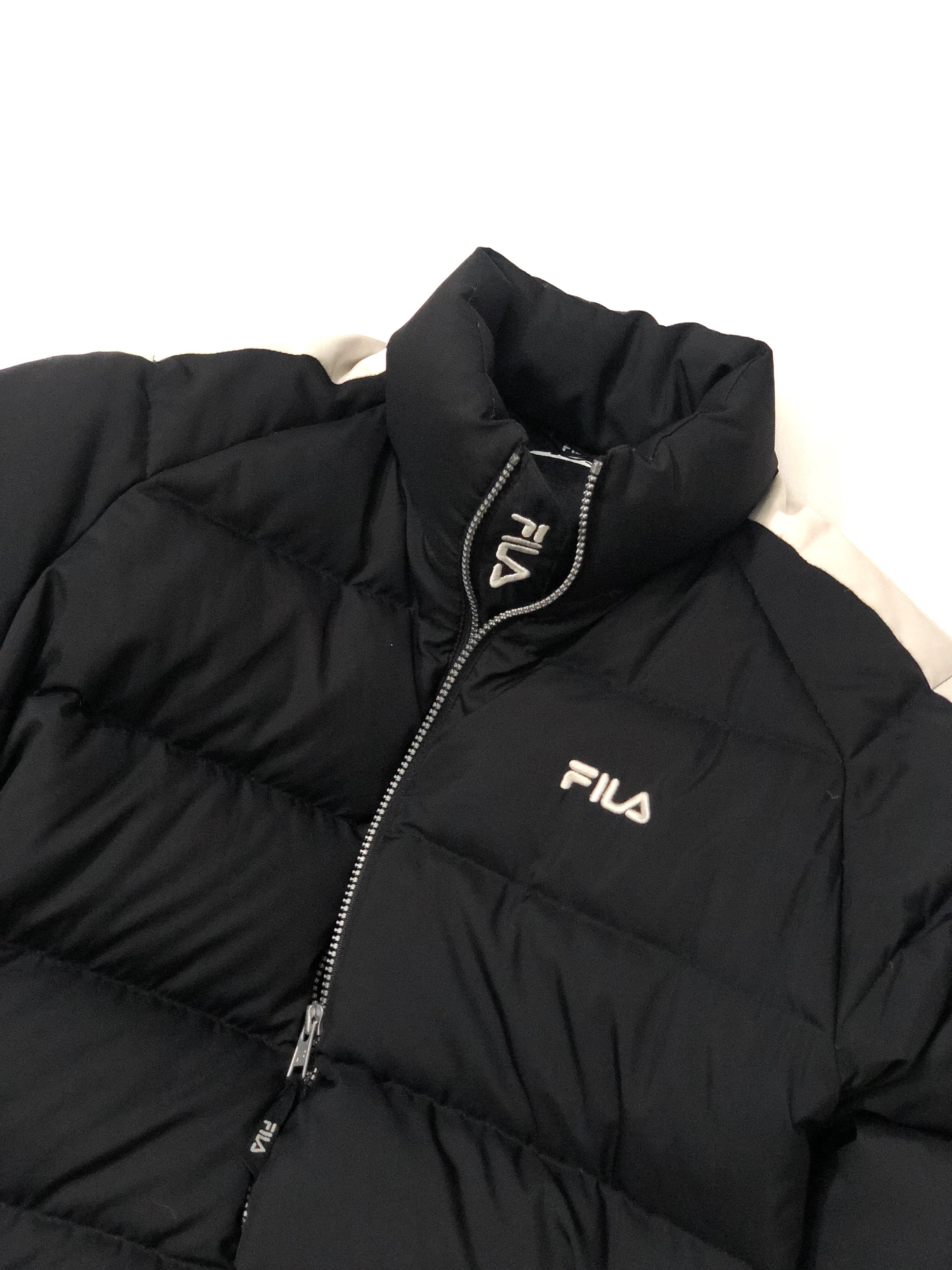 Fila Leszno 90's Vintage Down Puffer Jacket – Black with White Stripes - Premium condition