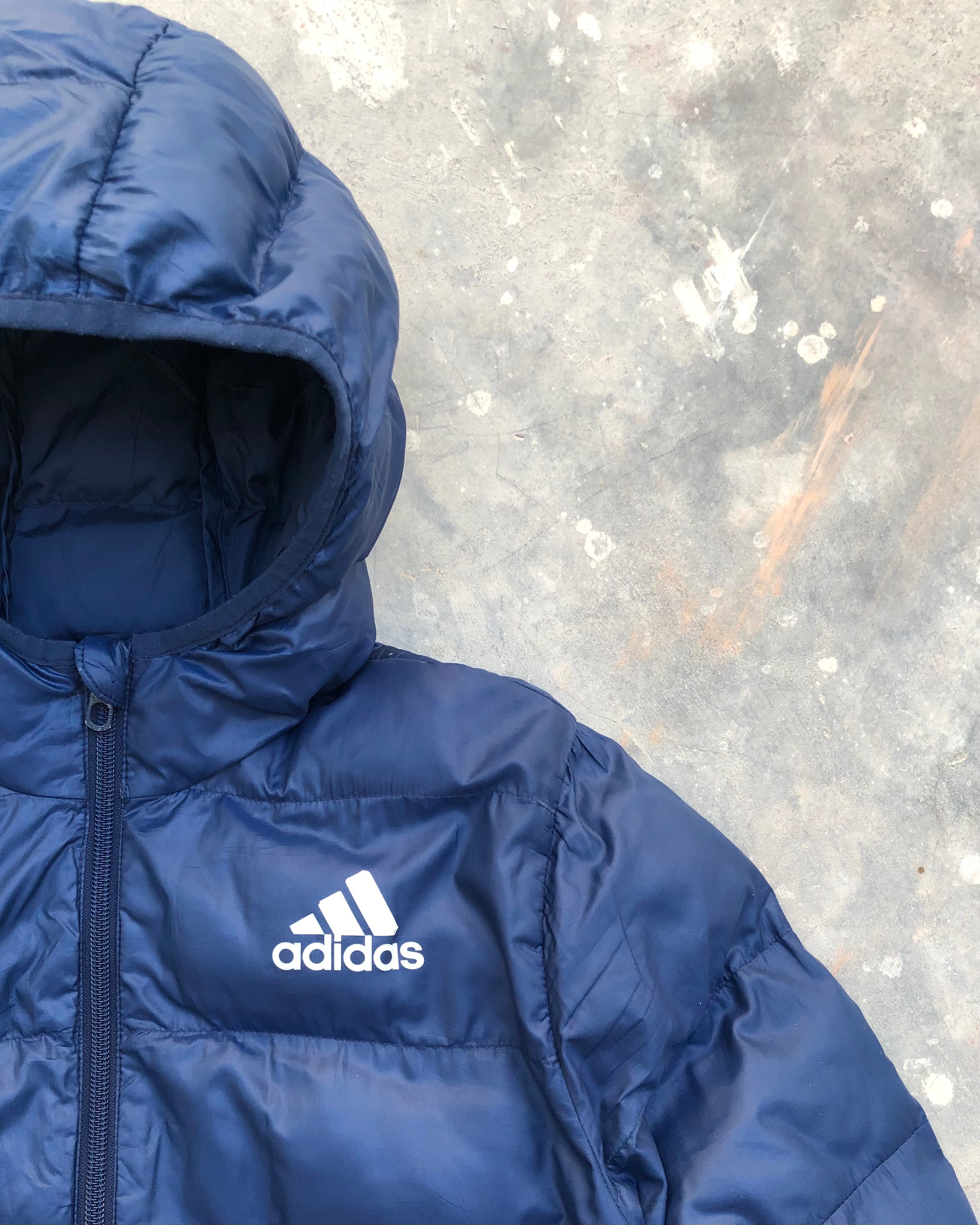 Adidas Blue Puffer Jacket – Small | Synthetic Fill