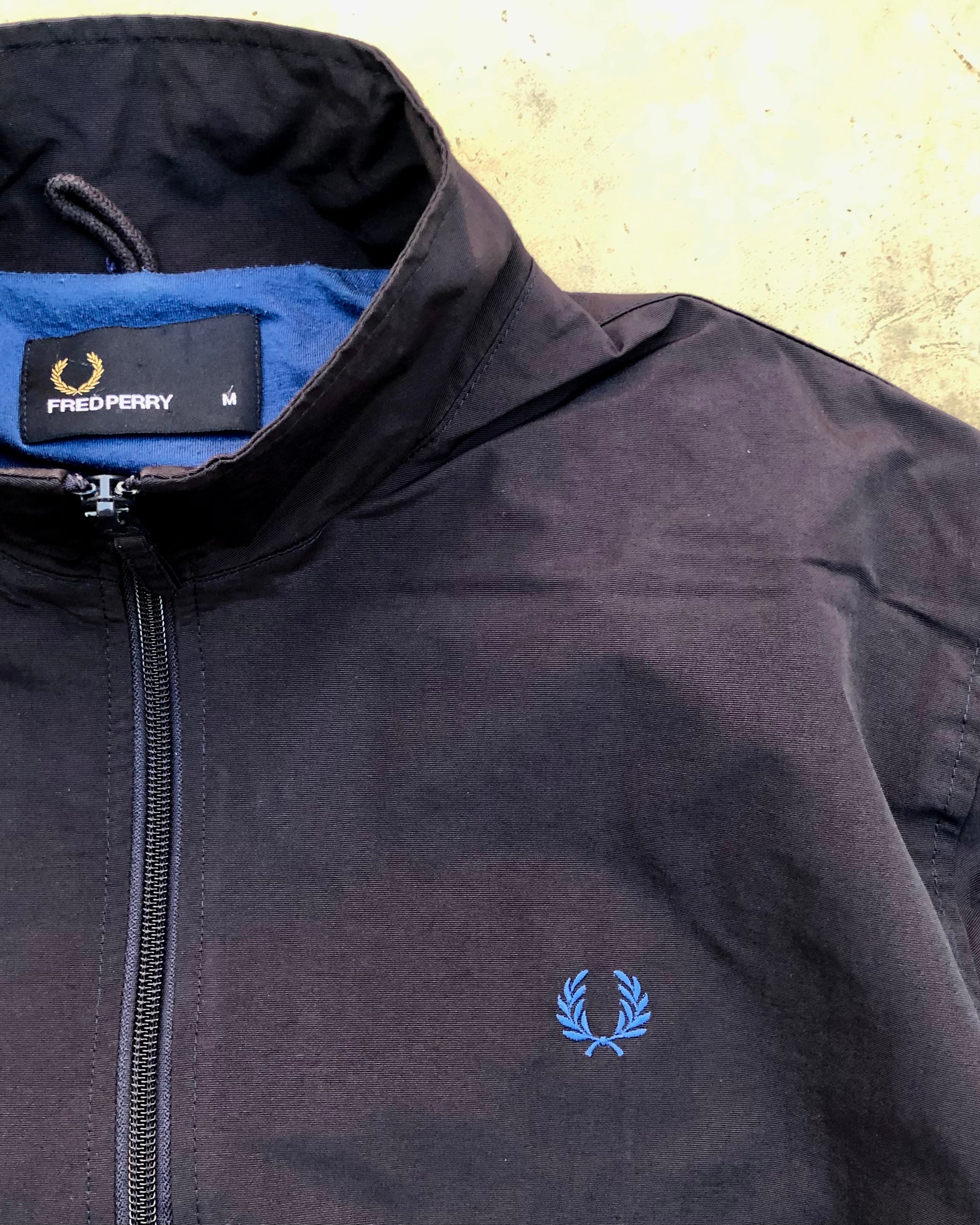 Fred Perry Brentham Navy Blue Jacket – Men’s Medium