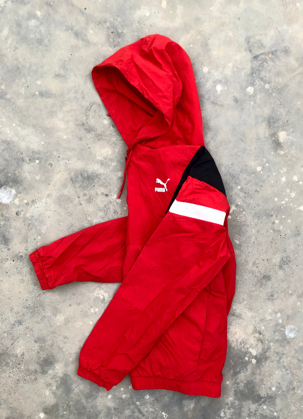 Puma Red Windbreaker Jacket with Black & White Accents