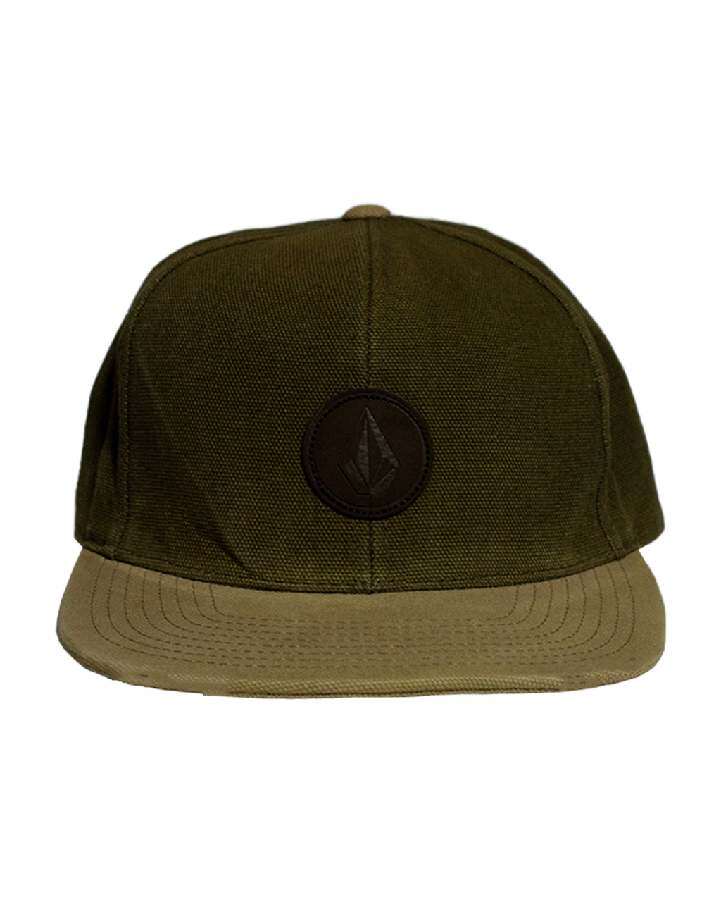 Volcom Quarter Twill Two-Tone Snapback Cap – Military Olive/Khaki - Premium condition