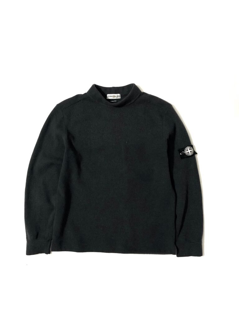 Stone Island Ribbed Wool Turtleneck Jumper - Gray