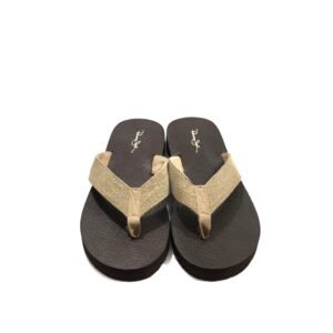 Panama Jack Dark Brown Flip Flops with Tan Straps