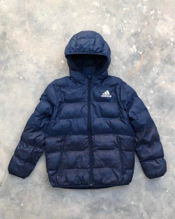 Adidas Blue Puffer Jacket, size small — photo 1