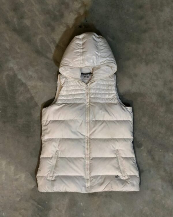adidas Down Puffer Gilet – White | Hooded – size Small — photo 8