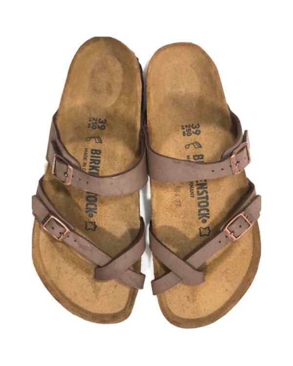 Birkenstock Mayari Thong Sandals — Mocha Birko-Flor Nubuck – size EU 39