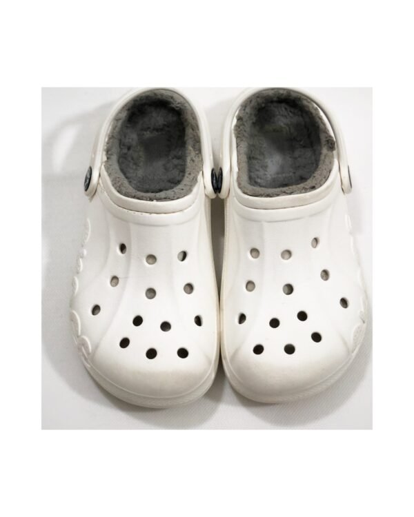 Crocs Kids Baya Lined Clogs – White & Light Grey – size EU 31 / EU 32