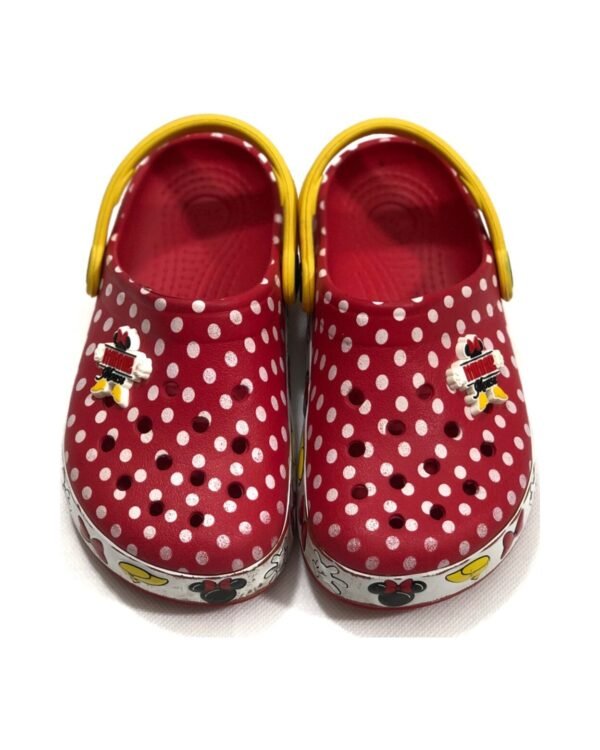 Crocs Kids’ Minnie Mouse Classic Clogs – Red & White Polka Dot – size EU 28 / EU 29