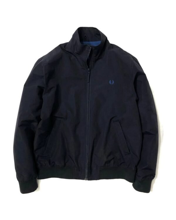 Fred Perry Brentham jacket in navy blue, men’s medium, front view