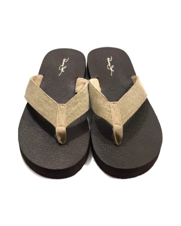 Panama Jack Dark Brown Flip Flops with Tan Straps
