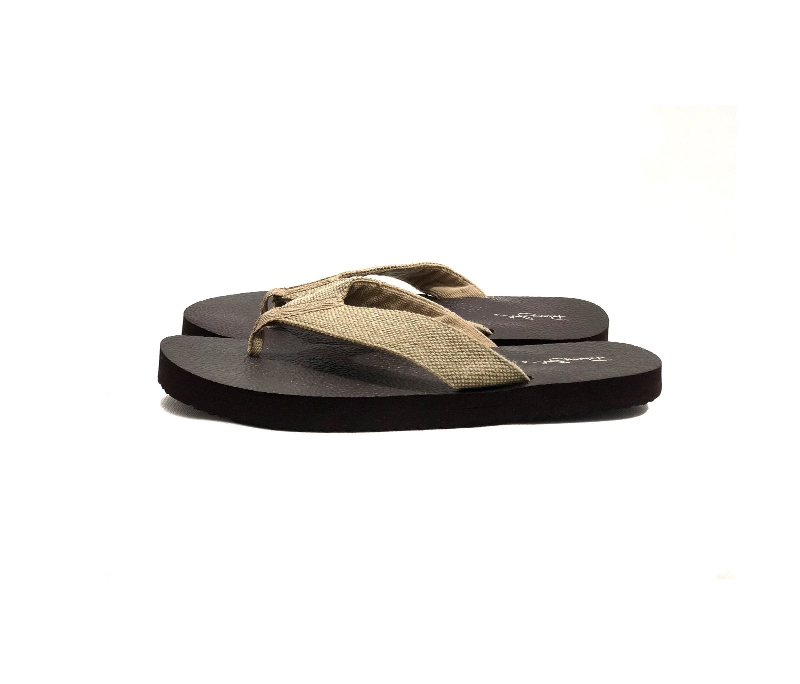 Panama Jack Dark Brown Flip Flops with Tan Straps – photo 4 Panama Jack Dark Brown Flip Flops with Tan Straps — view 4