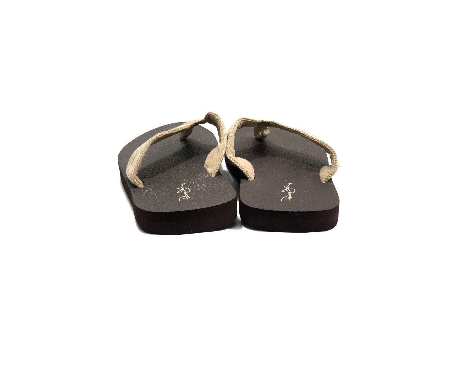 Panama Jack Dark Brown Flip Flops with Tan Straps – photo 5 Panama Jack Dark Brown Flip Flops with Tan Straps — view 5