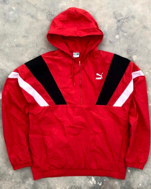 Puma Color-Blocked Windbreaker Red Black White, men’s small — photo 1