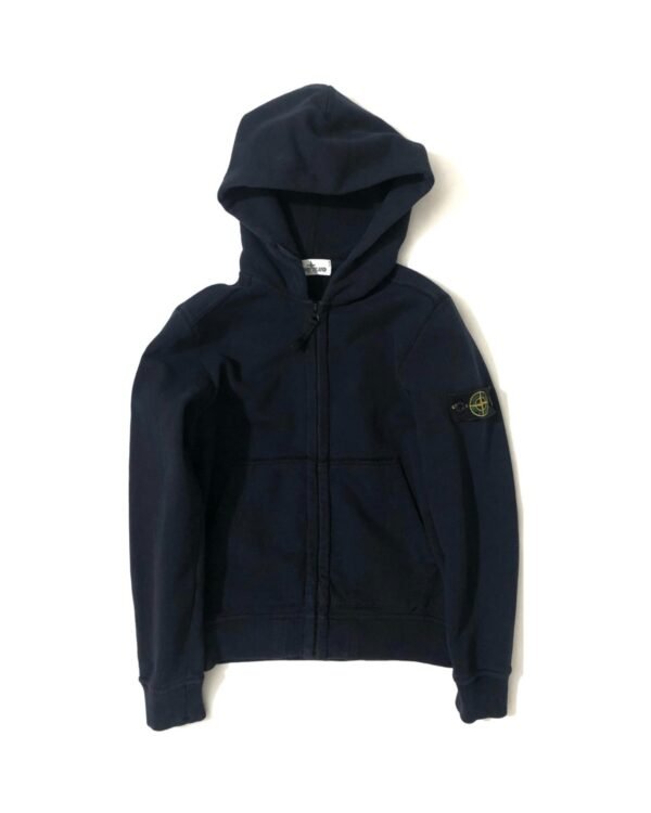 Stone Island Junior Zip-Up Hoodie - Navy