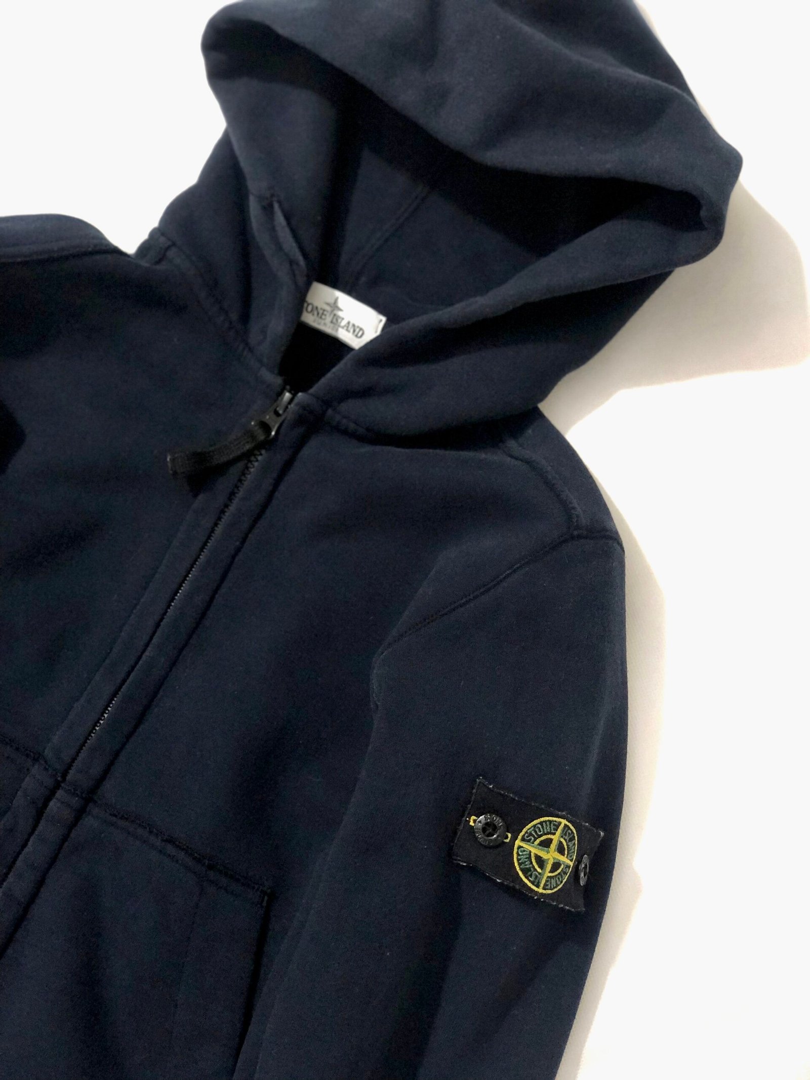 Stone Island Junior Zip-Up Hoodie - Navy – photo 4 Stone Island Junior Zip-Up Hoodie - Navy — view 4