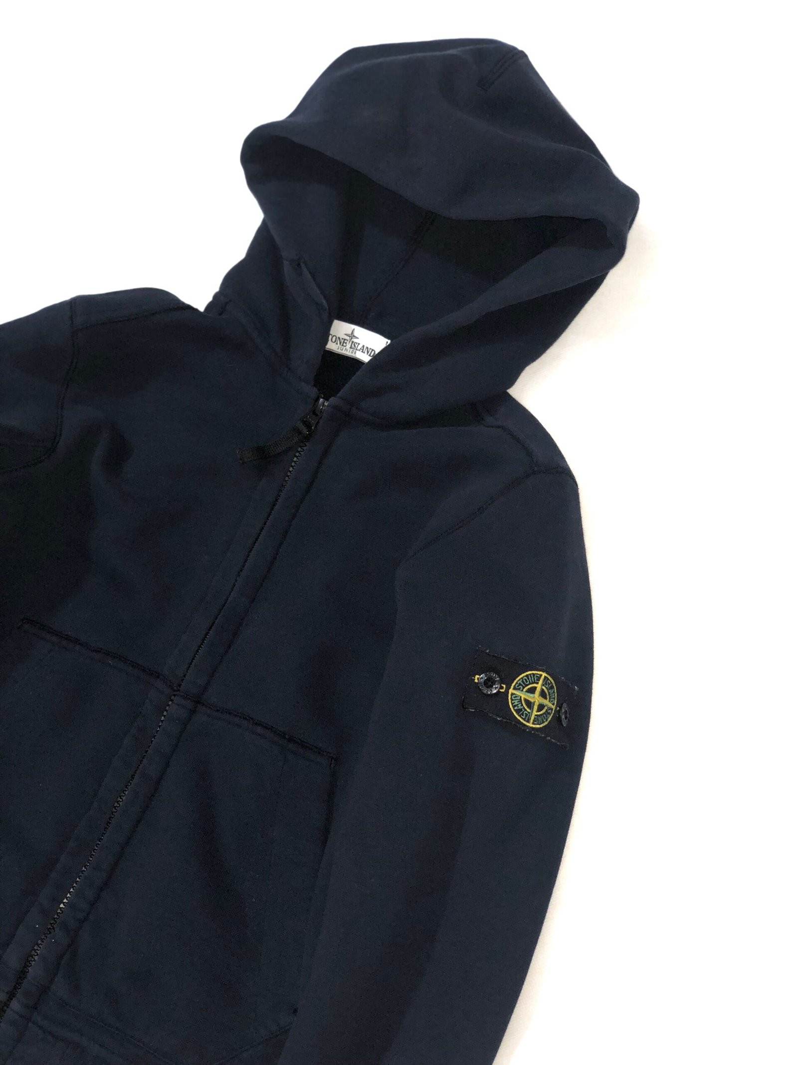 Stone Island Junior Zip-Up Hoodie - Navy – photo 5 Stone Island Junior Zip-Up Hoodie - Navy — view 5