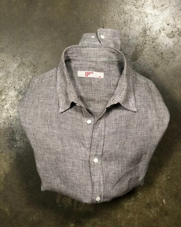 8 Seconds Micro-Check Cotton-Linen Shirt, men's XL — photo 1