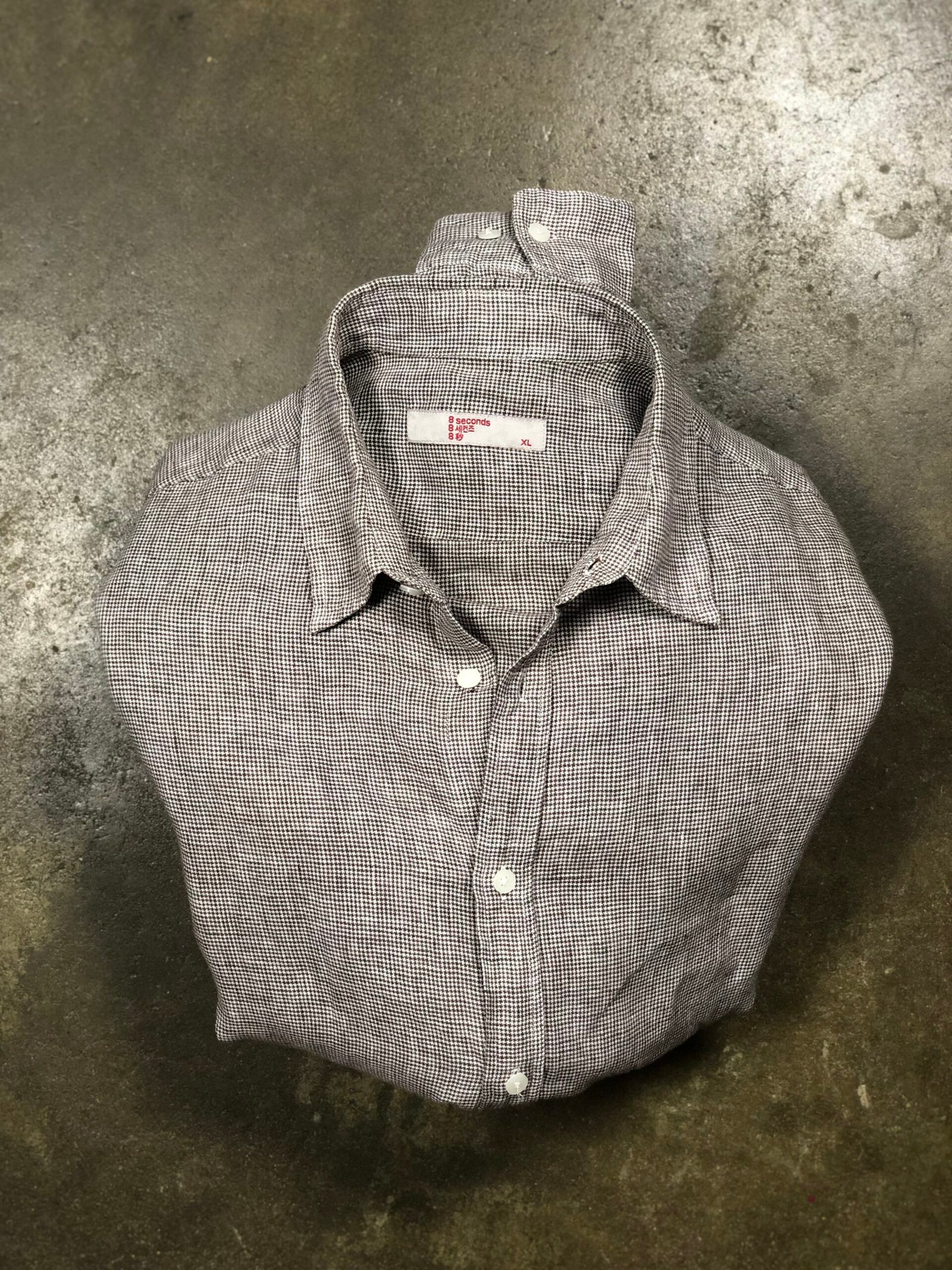 8 Seconds Micro-Check Cotton-Linen Shirt – photo 1 8 Seconds Micro-Check Cotton-Linen Shirt, men's XL — photo 1