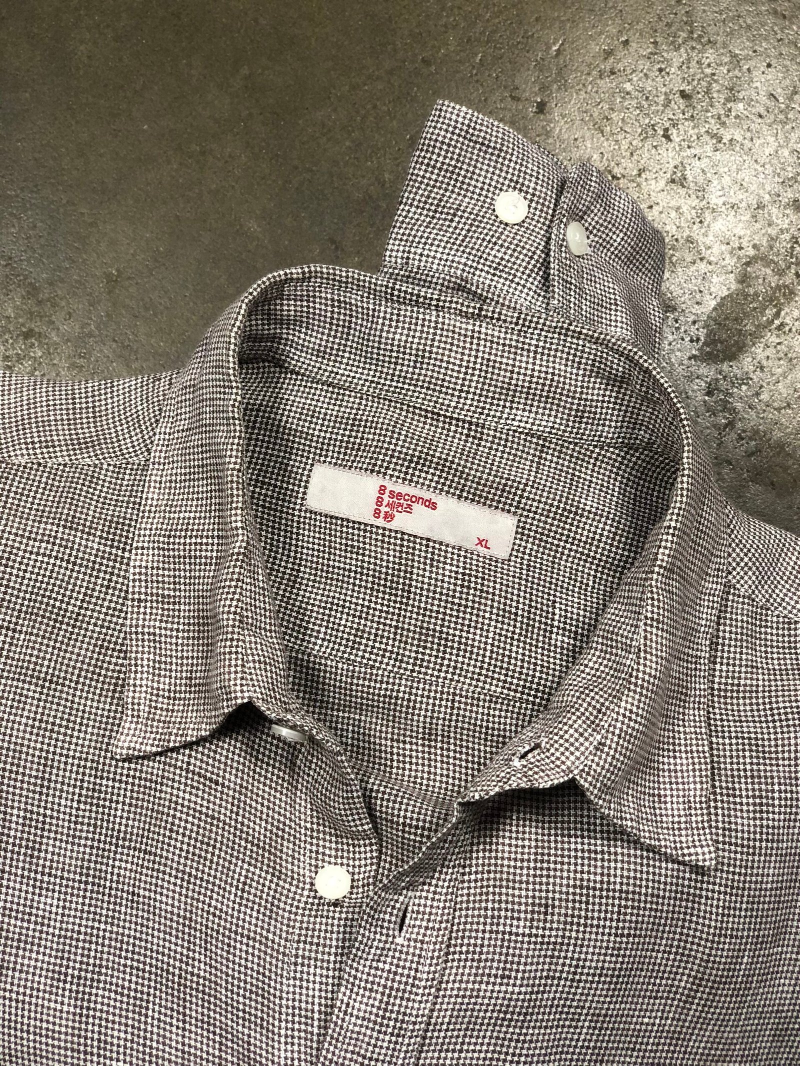 8 Seconds Micro-Check Cotton-Linen Shirt – photo 11 8 Seconds Micro-Check Cotton-Linen Shirt, men's XL — photo 11