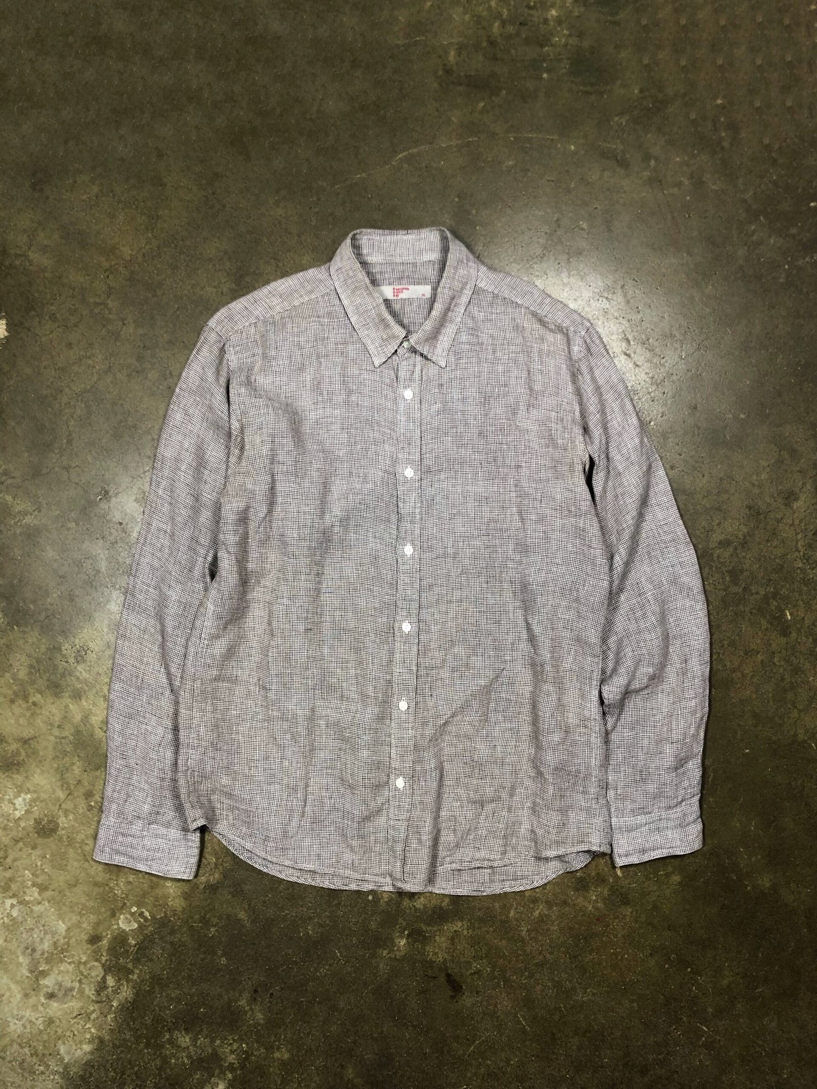 8 Seconds Micro-Check Cotton-Linen Shirt – photo 12 8 Seconds Micro-Check Cotton-Linen Shirt, men's XL — photo 12