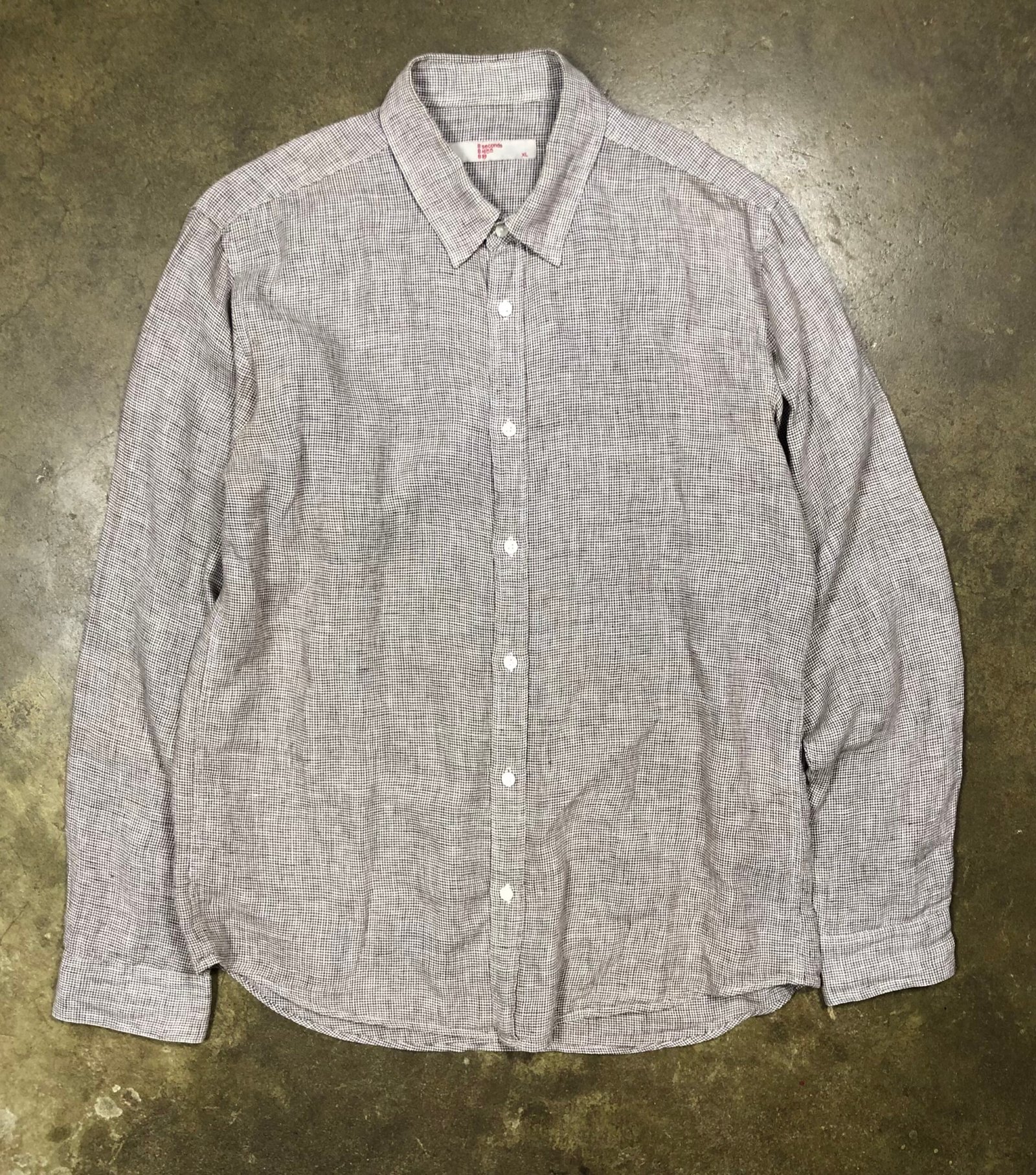 8 Seconds Micro-Check Cotton-Linen Shirt – photo 2 8 Seconds Micro-Check Cotton-Linen Shirt, men's XL — photo 2