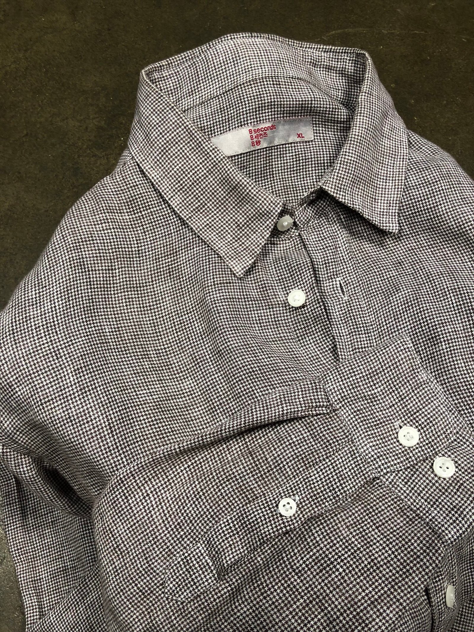 8 Seconds Micro-Check Cotton-Linen Shirt – photo 4 8 Seconds Micro-Check Cotton-Linen Shirt, men's XL — photo 4