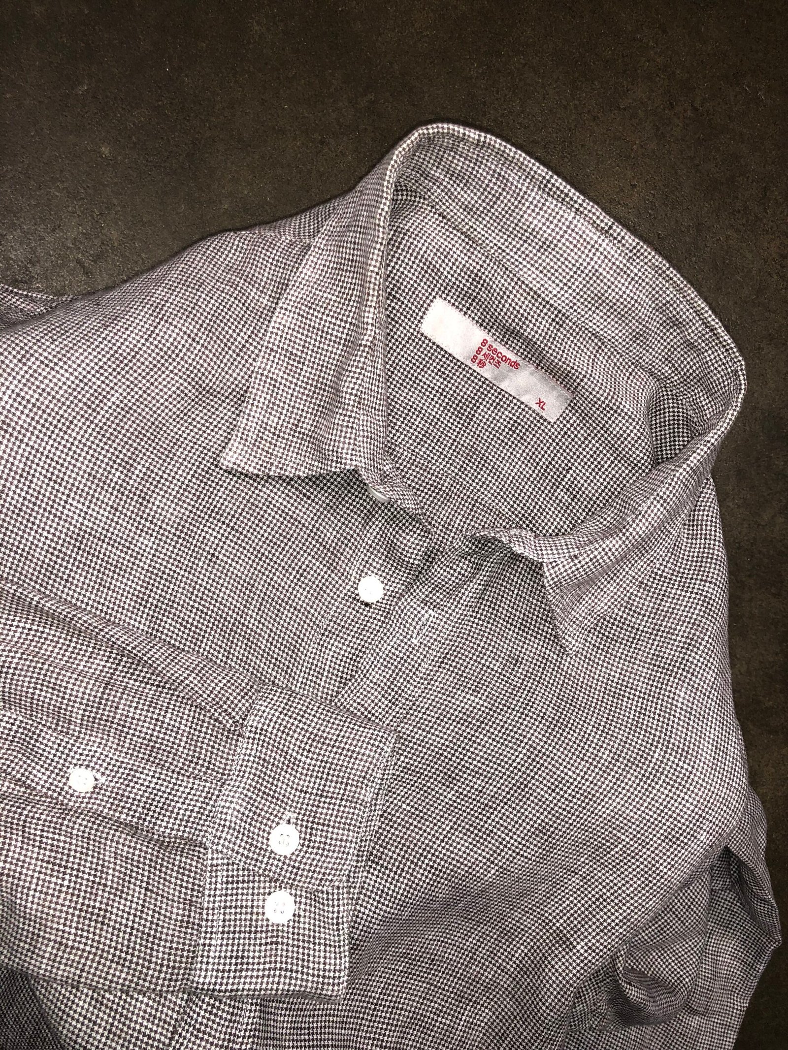 8 Seconds Micro-Check Cotton-Linen Shirt – photo 5 8 Seconds Micro-Check Cotton-Linen Shirt, men's XL — photo 5