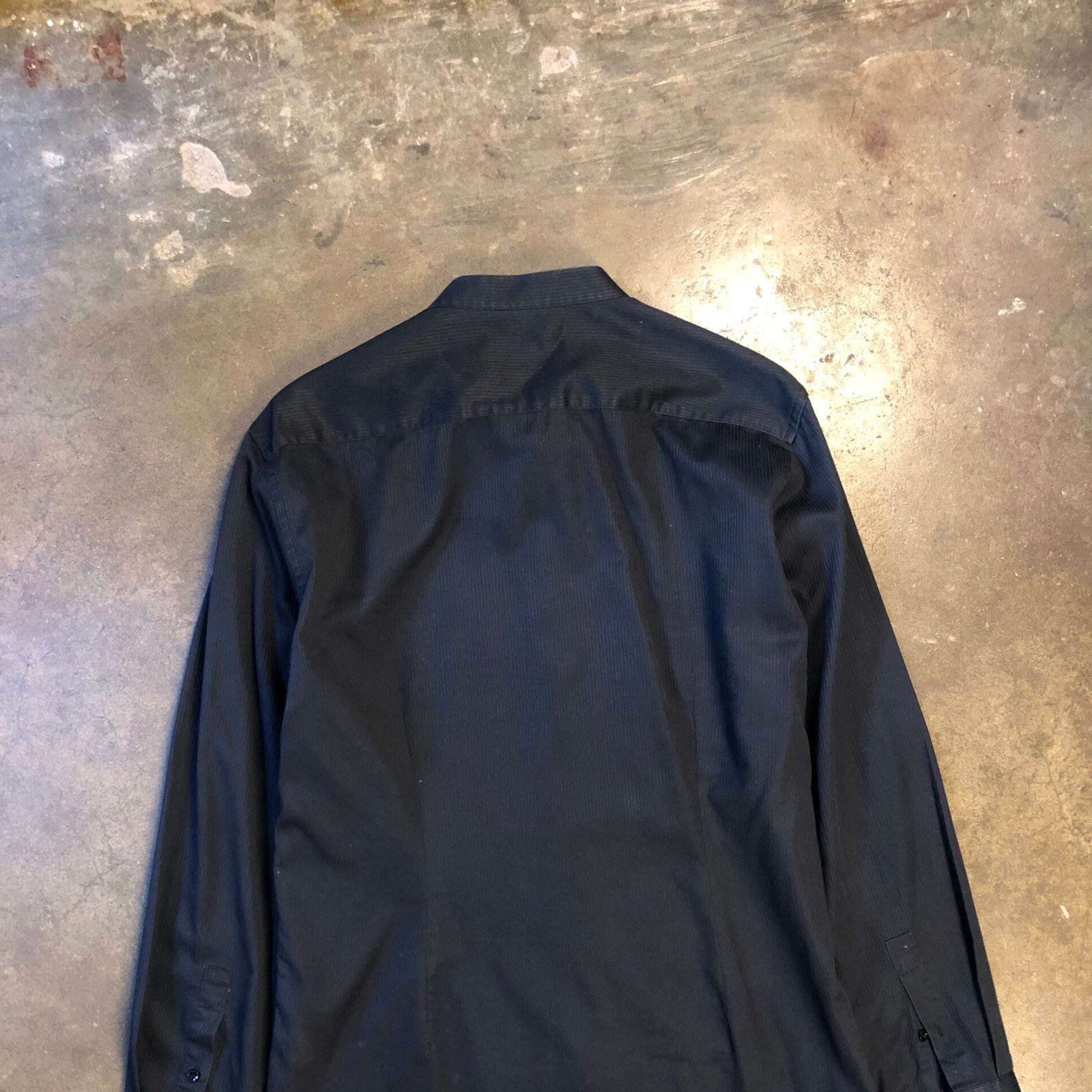 Basique Black Mandarin Collar Shirt – photo 8 Basique Black Mandarin Collar Shirt, men's XL — photo 8
