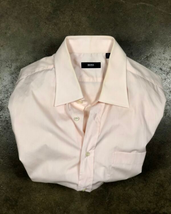 BOSS Hugo Boss Men's Light Pink Short Sleeve Dress Shirt — photo 1