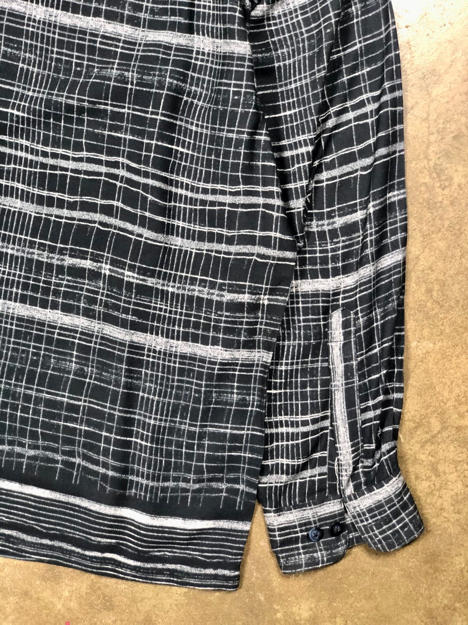 Claiborne Black & White Abstract Grid Rayon Shirt – photo 8 Claiborne Black & White Abstract Grid Rayon Shirt — photo 8