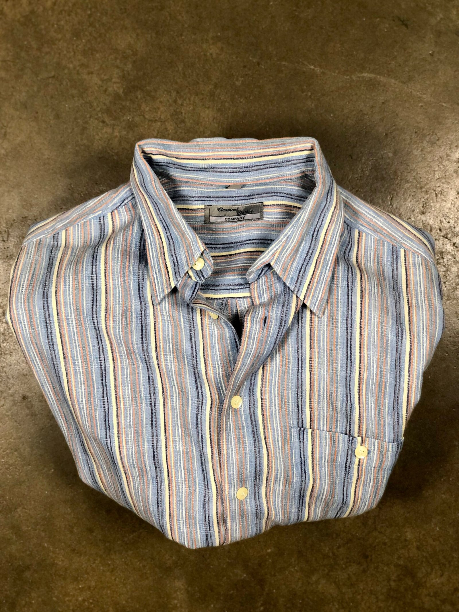 Classic Clothes Company Multicolor Striped Textured Casual Shirt – photo 1 Classic Clothes Company Multicolor Striped Textured Casual Shirt — photo 1