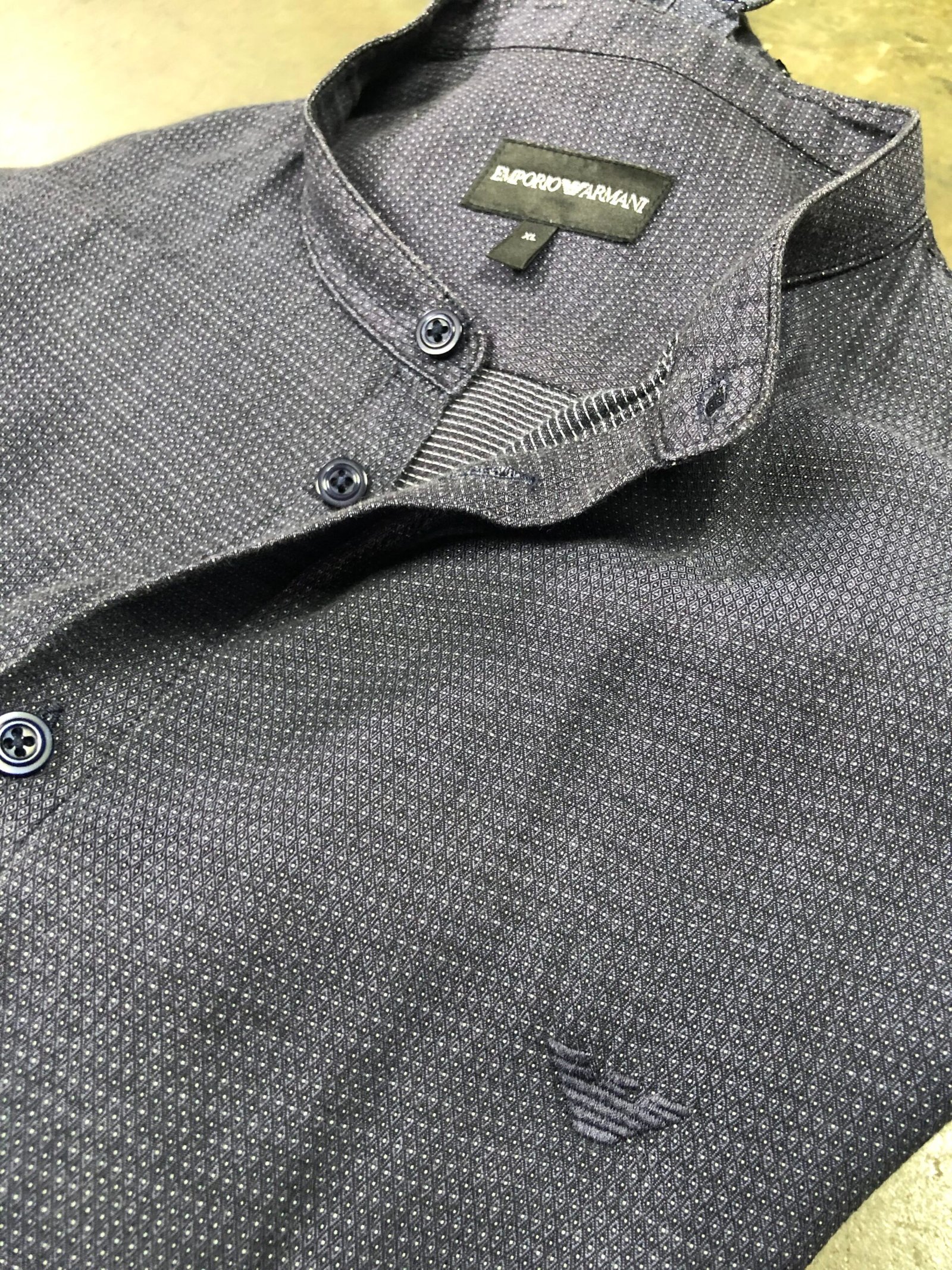 Emporio Armani Mandarin Collar Shirt – photo 4 Emporio Armani Mandarin Collar Shirt, men's — photo 4