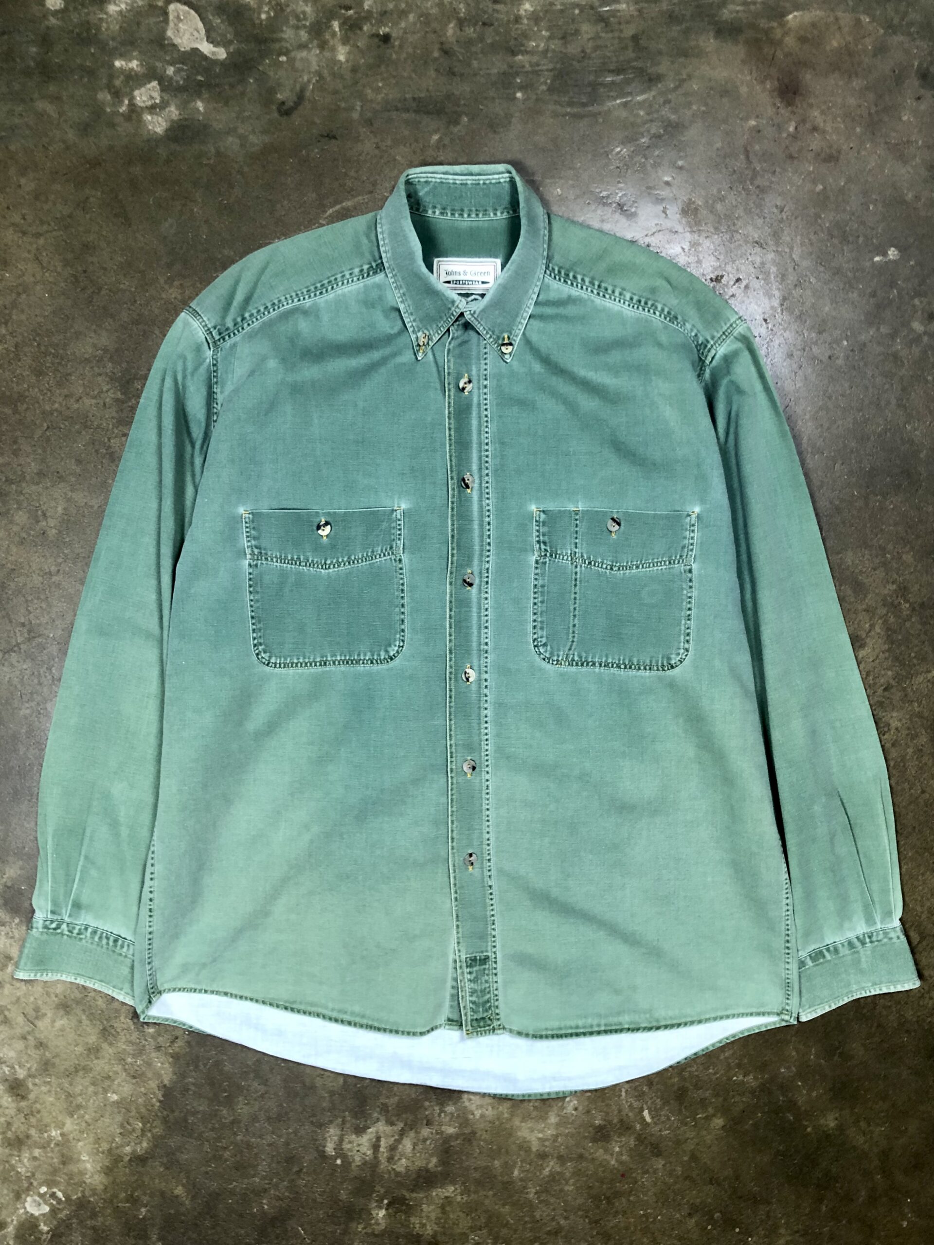 Johns & Green vintage sage green shirt – photo 2 Johns & Green vintage sage green shirt, men's XXL — photo 2