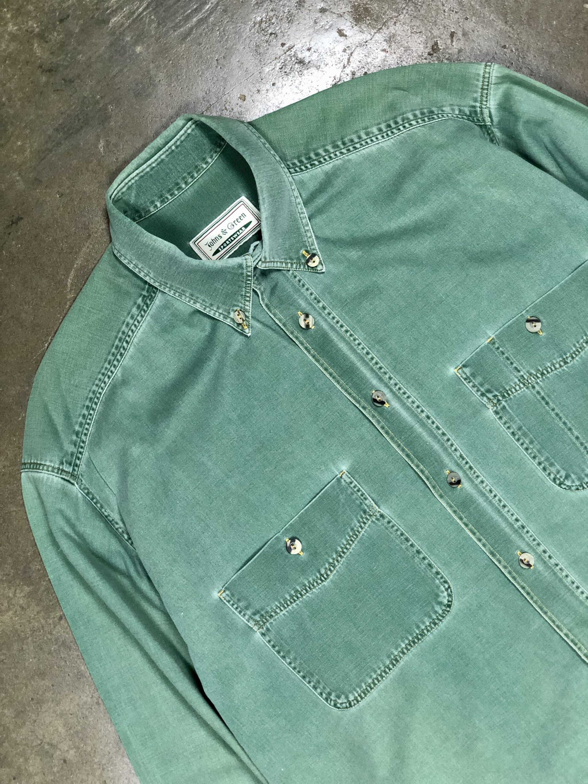 Johns & Green vintage sage green shirt – photo 3 Johns & Green vintage sage green shirt, men's XXL — photo 3