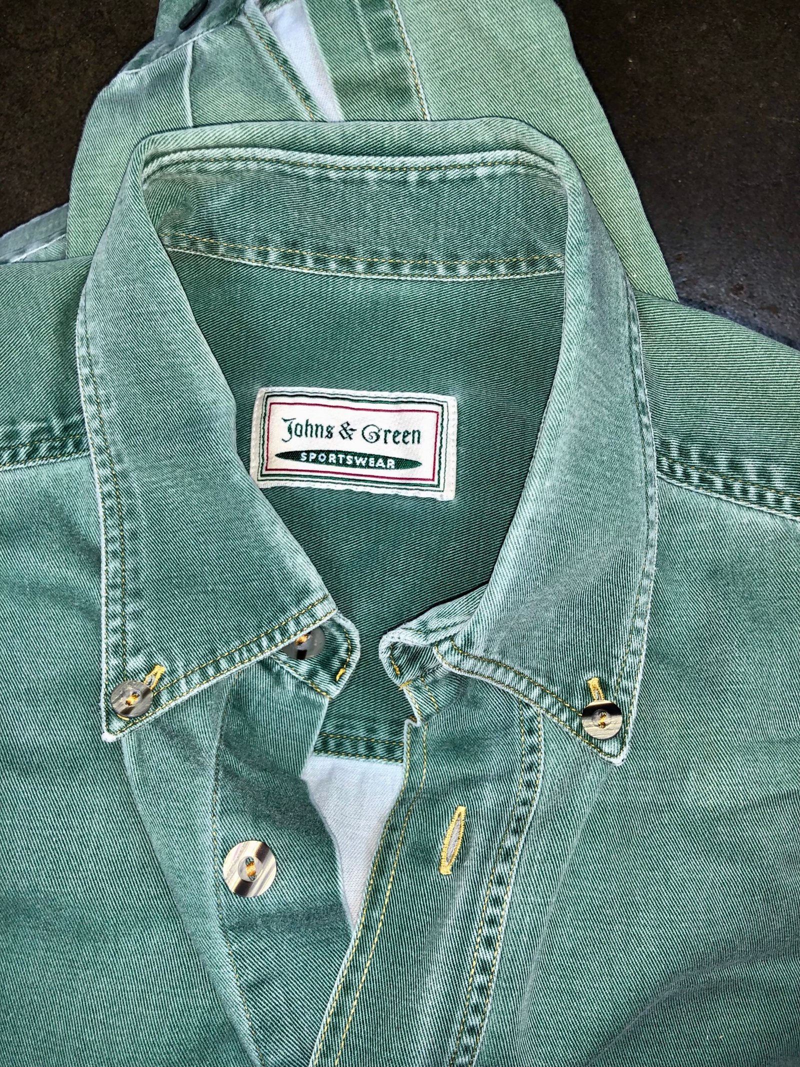 Johns & Green vintage sage green shirt – photo 5 Johns & Green vintage sage green shirt, men's XXL — photo 5