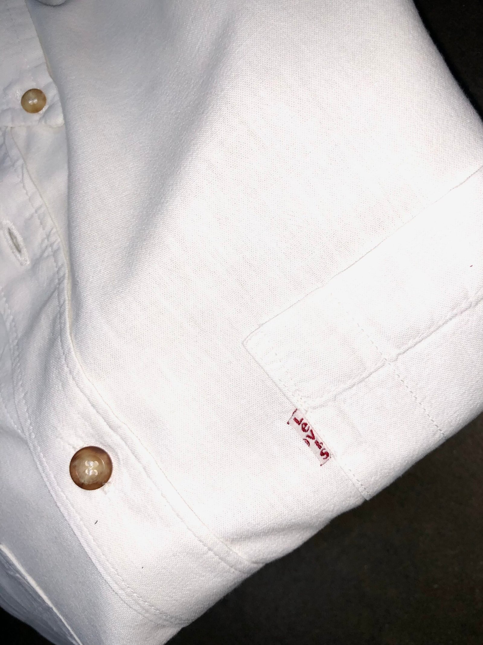 Levi Strauss & Co. Ivory Cotton Workwear Button-Down Shirt – photo 2 Levi Strauss & Co. Ivory Cotton Workwear Button-Down Shirt — photo 2