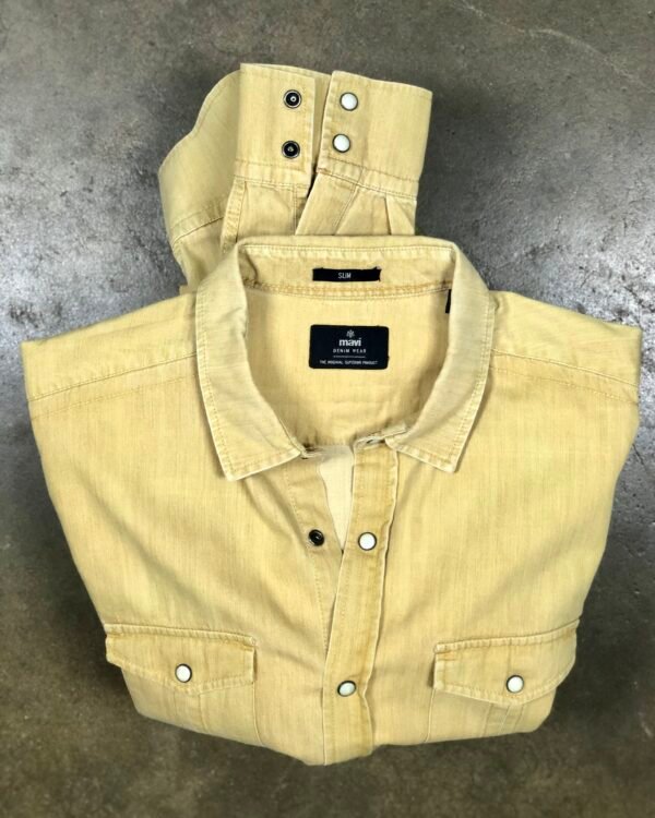 Mavi pastel yellow Western denim shirt, men's L — photo 1