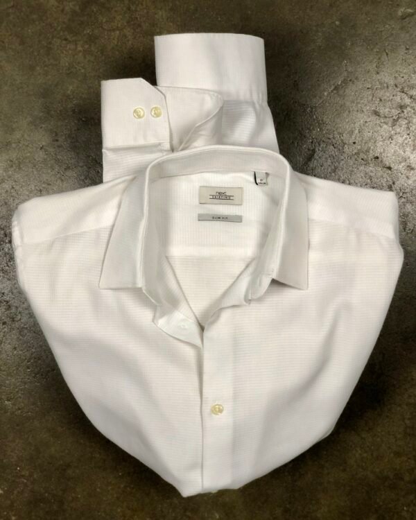 Next white slim-fit formal shirt, men's S — photo 1