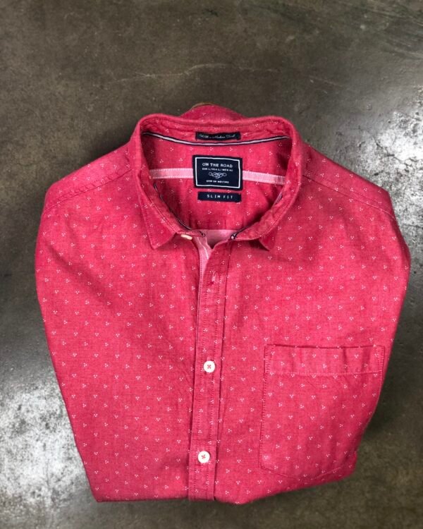 On The Road Coral Micro-Print Shirt, men's L — photo 1
